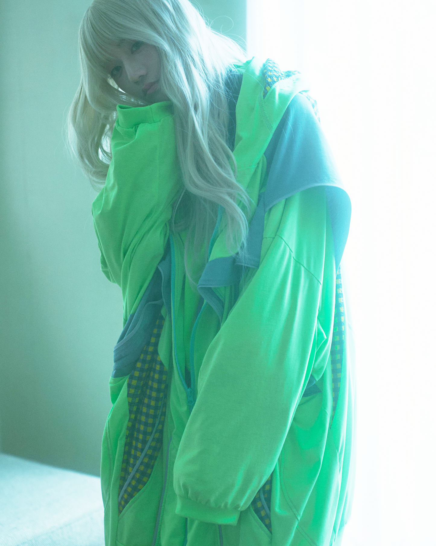 Magia Cape Big Hoodie-Neon Green-