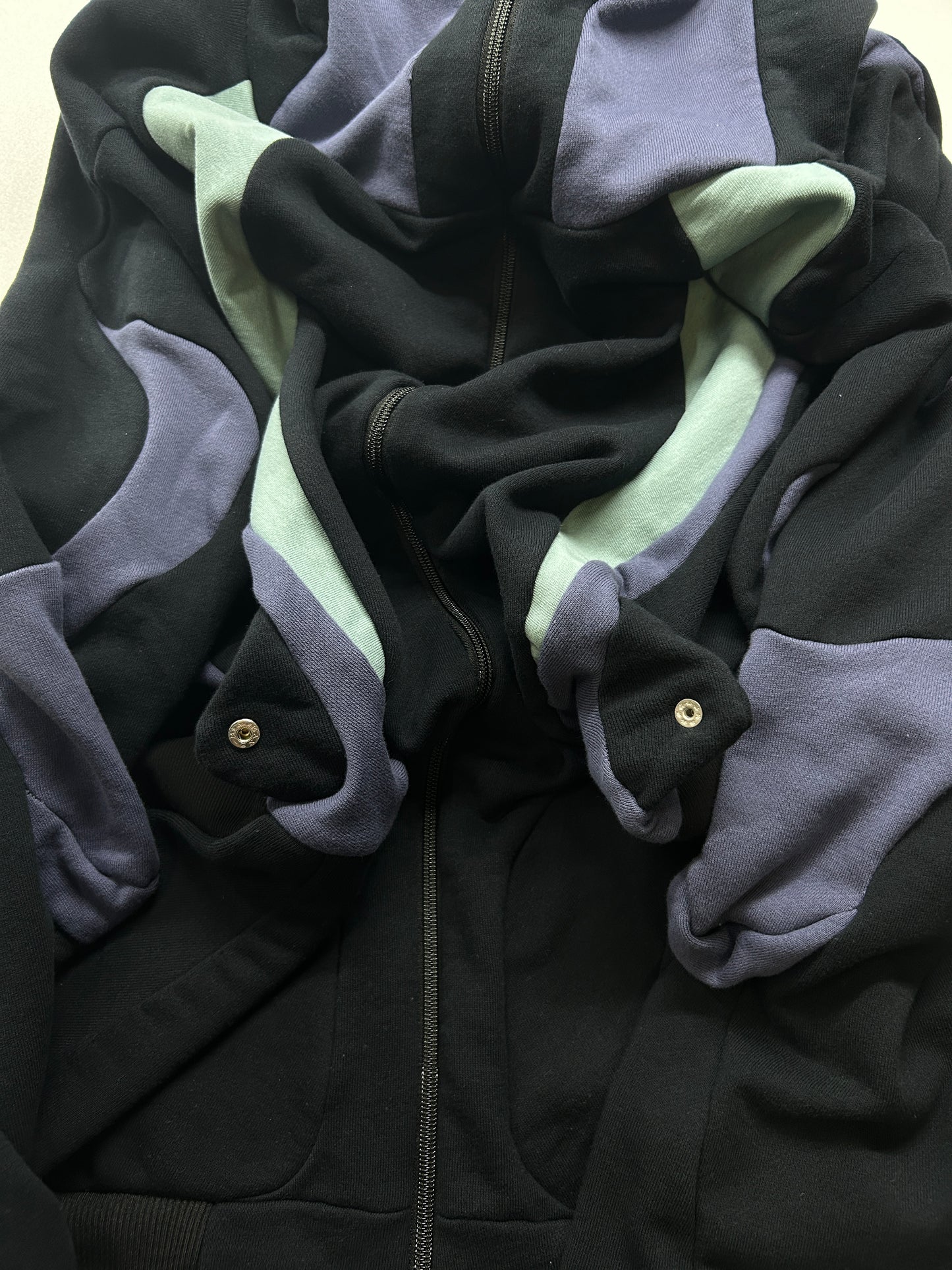 Flowing Sweat Hoodie-Black-