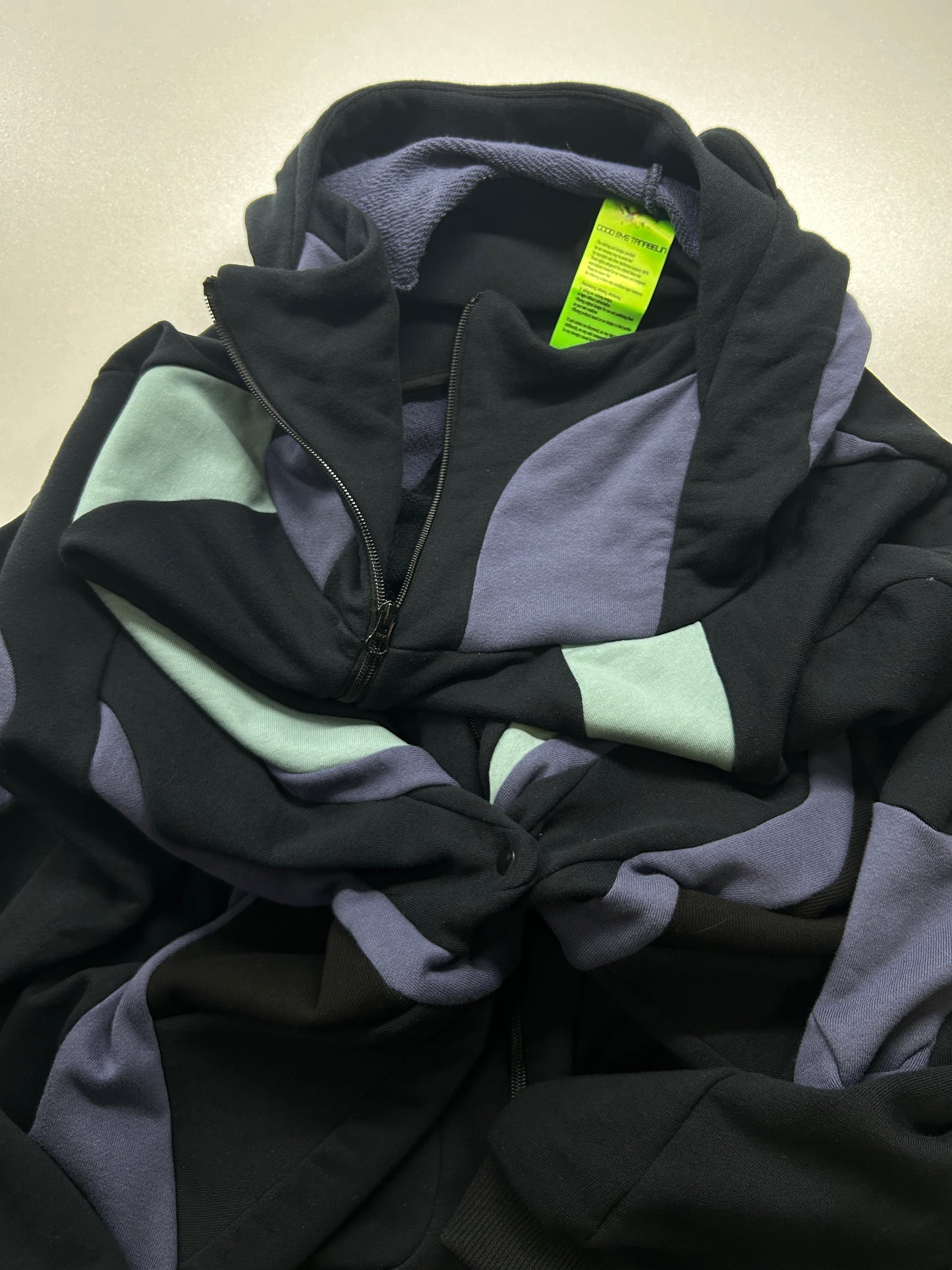 Flowing Sweat Hoodie-Black-