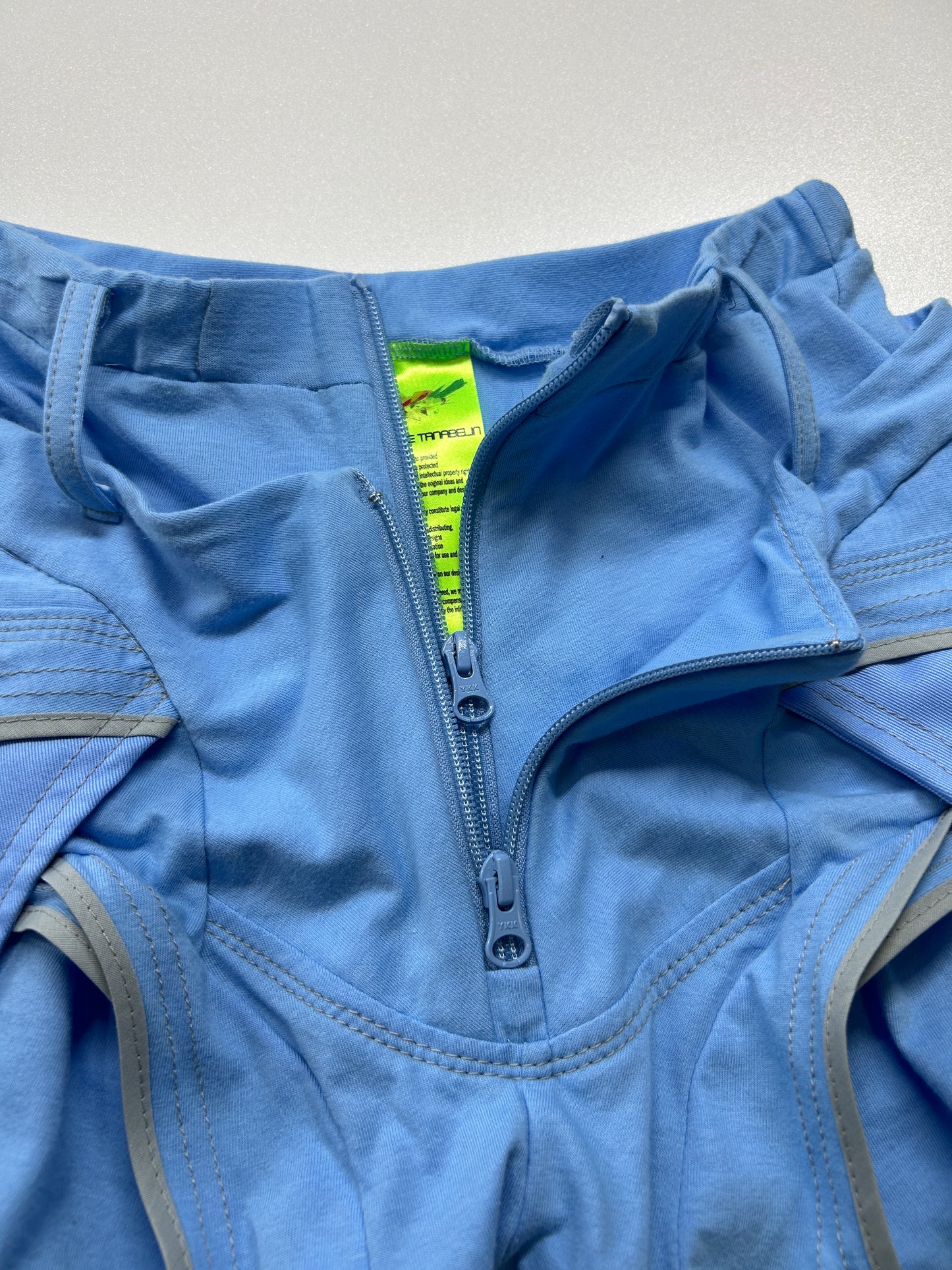 Dual Pocket Overlay Shorts-Light Blue-