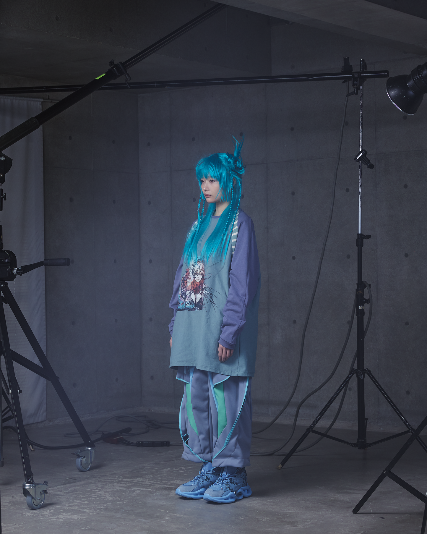 Border panel print T-shirt Dear:Rivett