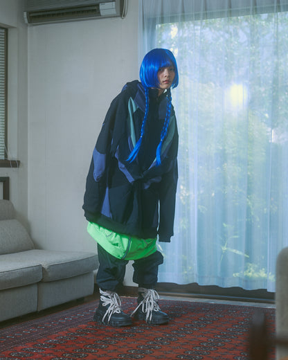 Flowing Sweat Hoodie-Black-