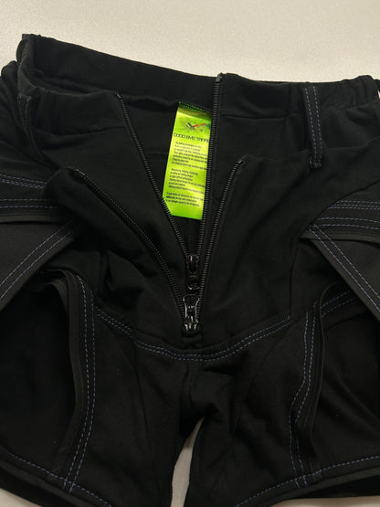 Dual Pocket Overlay Shorts-Black-