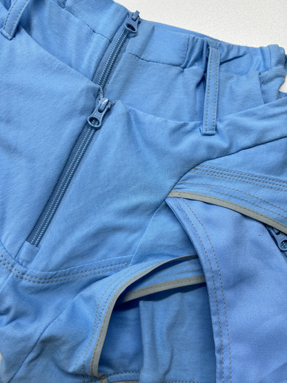 Dual Pocket Overlay Shorts-Light Blue-
