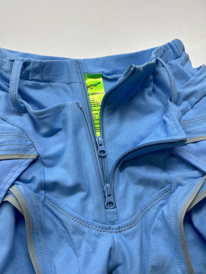 Dual Pocket Overlay Shorts-Light Blue-