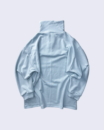 25AW Half-zip print sweat  Memory: Kissing girls-LightBlue-