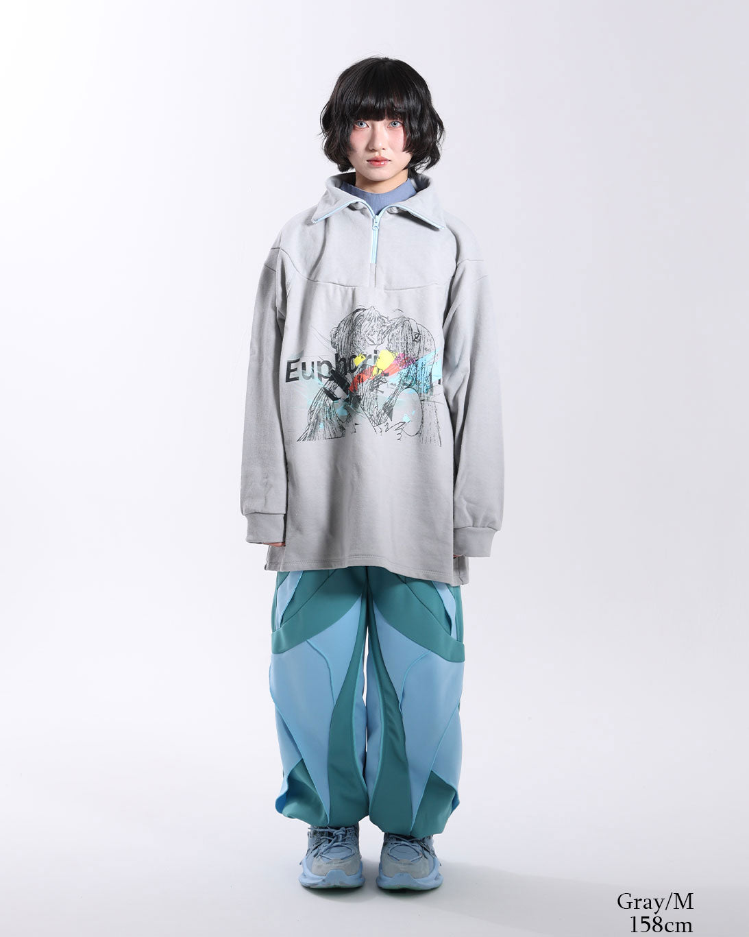 Half-Zip Print Sweat  Memory: Kissing Girls