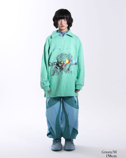 Half-Zip Print Sweat  Memory: Kissing Girls