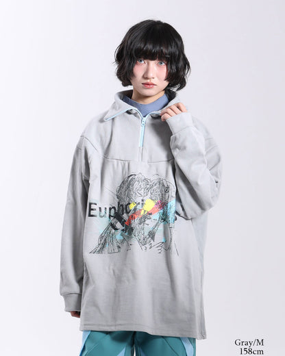 Half-Zip Print Sweat  Memory: Kissing Girls