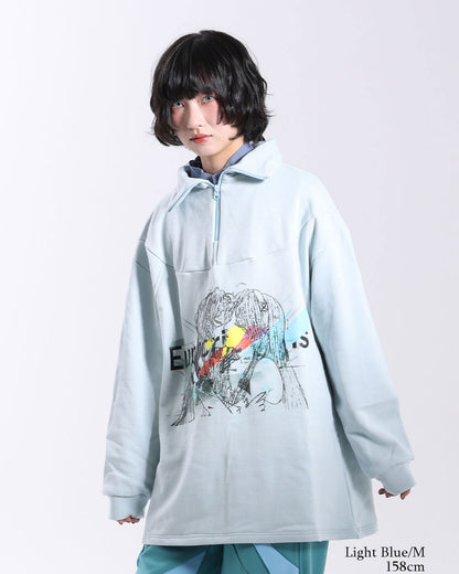 Half-Zip Print Sweat  Memory: Kissing Girls