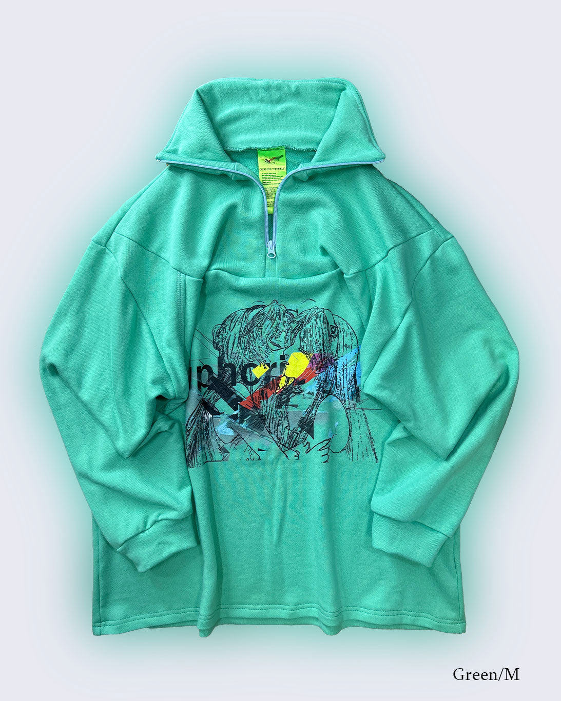 Half-Zip Print Sweat  Memory: Kissing Girls