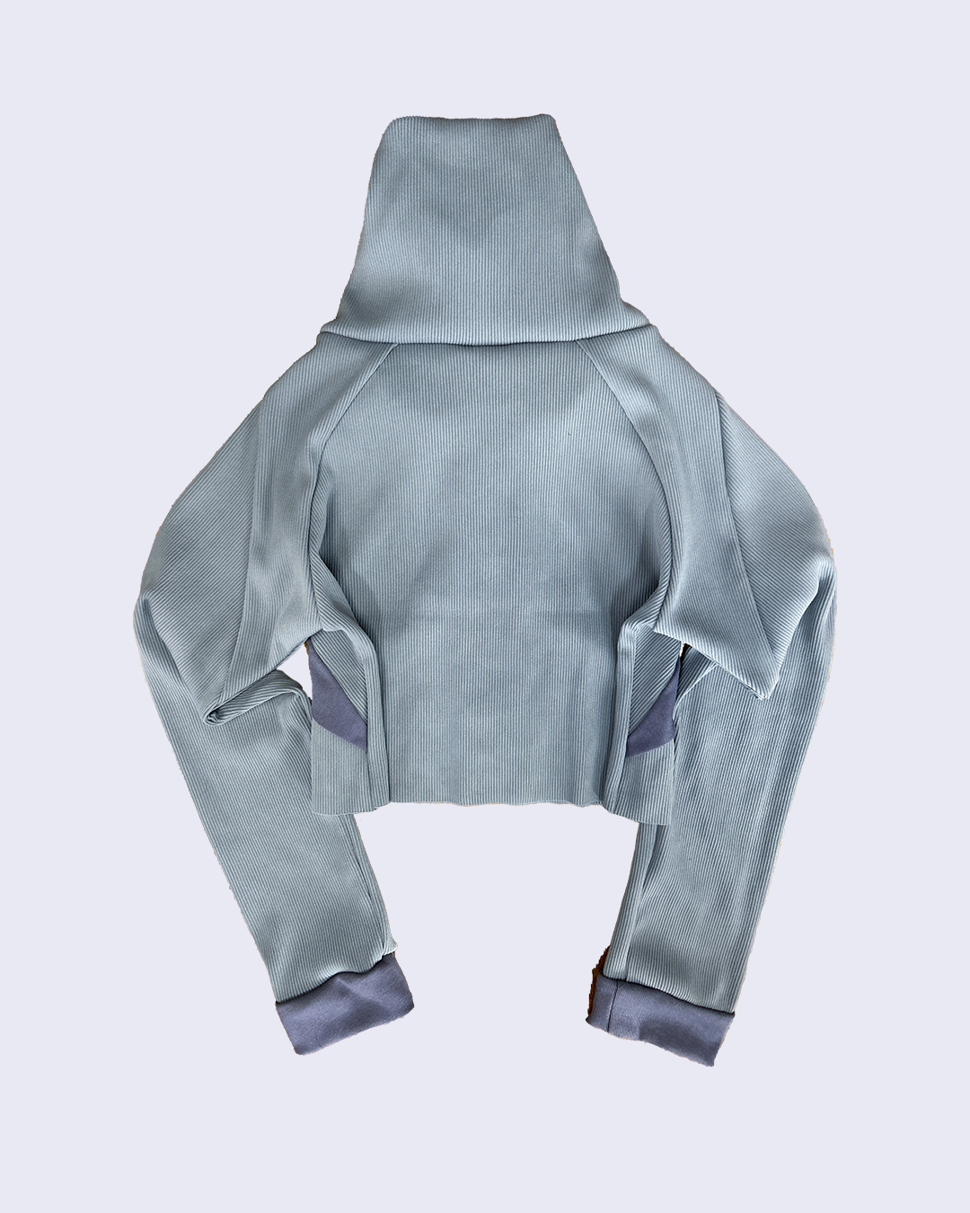 25AW Full zip rib tops-Gray-