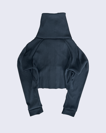 25AW Full zip rib tops-Black-