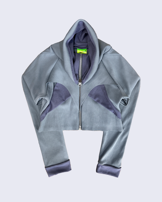 25AW Full zip rib tops-Gray-