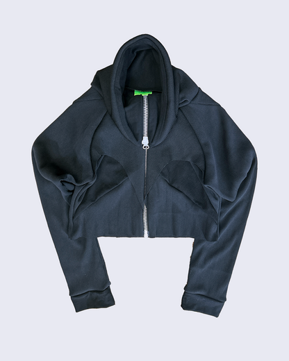 25AW Full zip rib tops-Black-