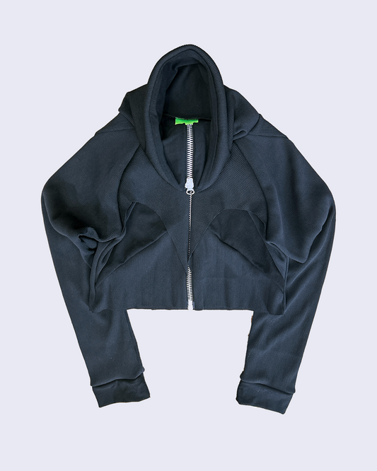 25AW Full zip rib tops-Black-