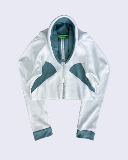 25AW Full zip rib tops-White-