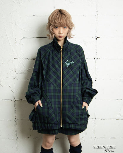 【前金30%】26AWPRE-ORBIT SURYA OVERSIZED ZIP CHECK JACKET