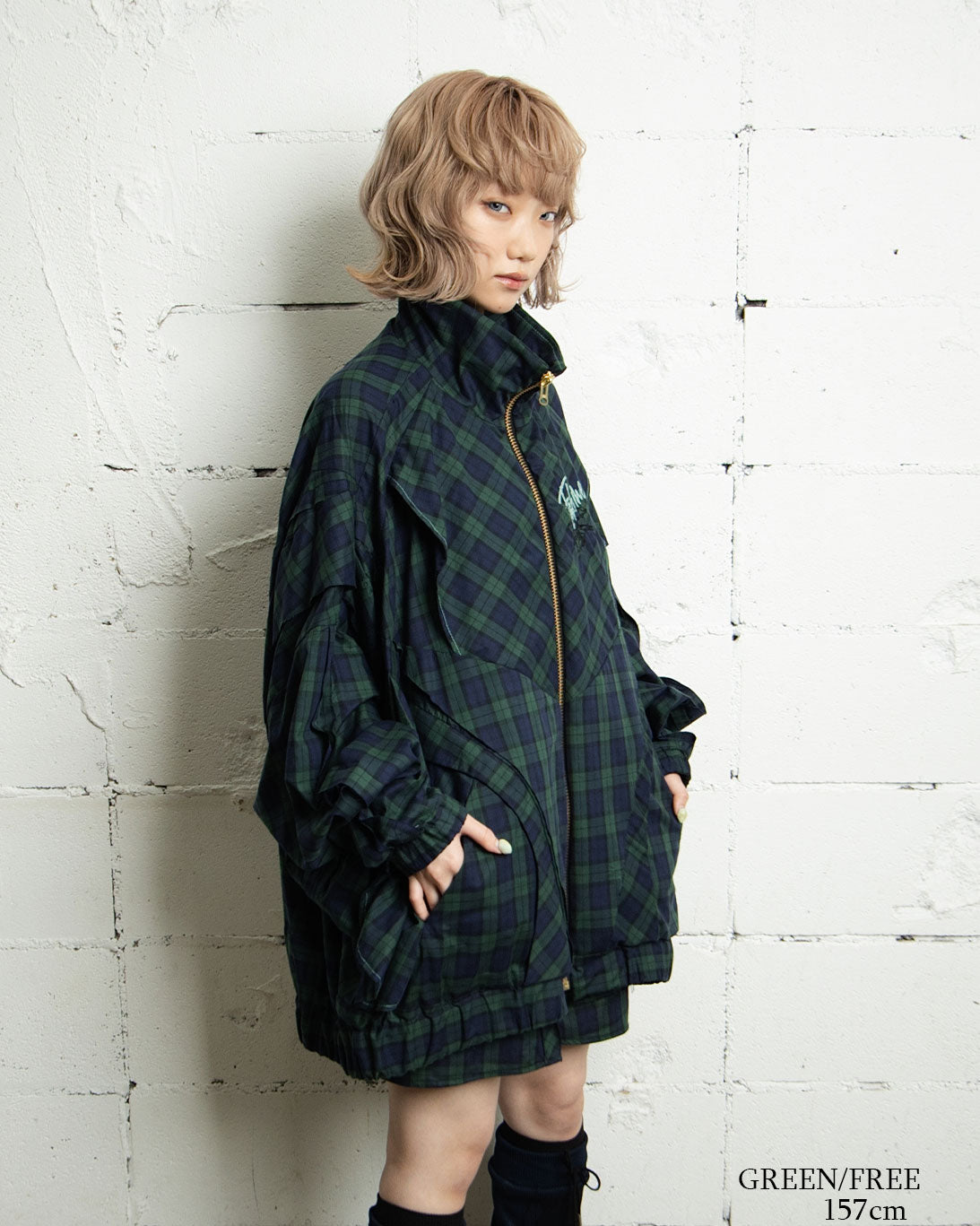【前金30%】26AWPRE-ORBIT SURYA OVERSIZED ZIP CHECK JACKET