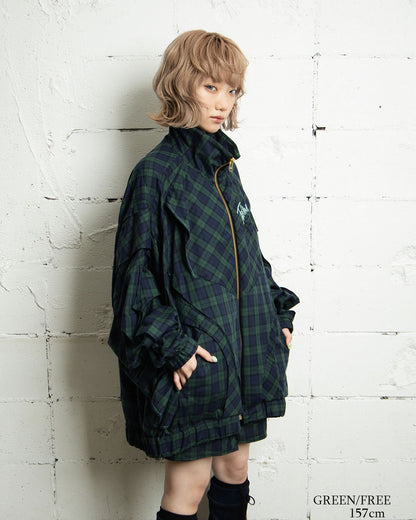 【前金30%】26AWPRE-ORBIT SURYA OVERSIZED ZIP CHECK JACKET