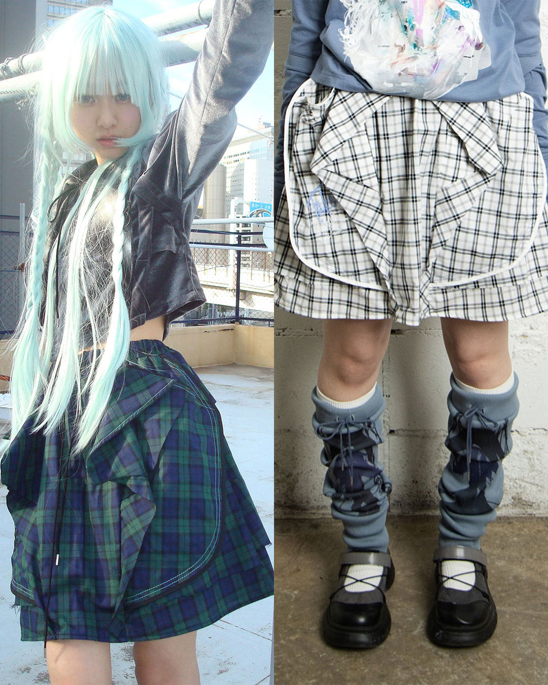 26AWPRE-ORBIT POCKETED CHECK SKIRT