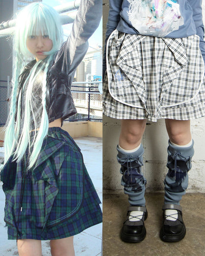 26AWPRE-ORBIT POCKETED CHECK SKIRT