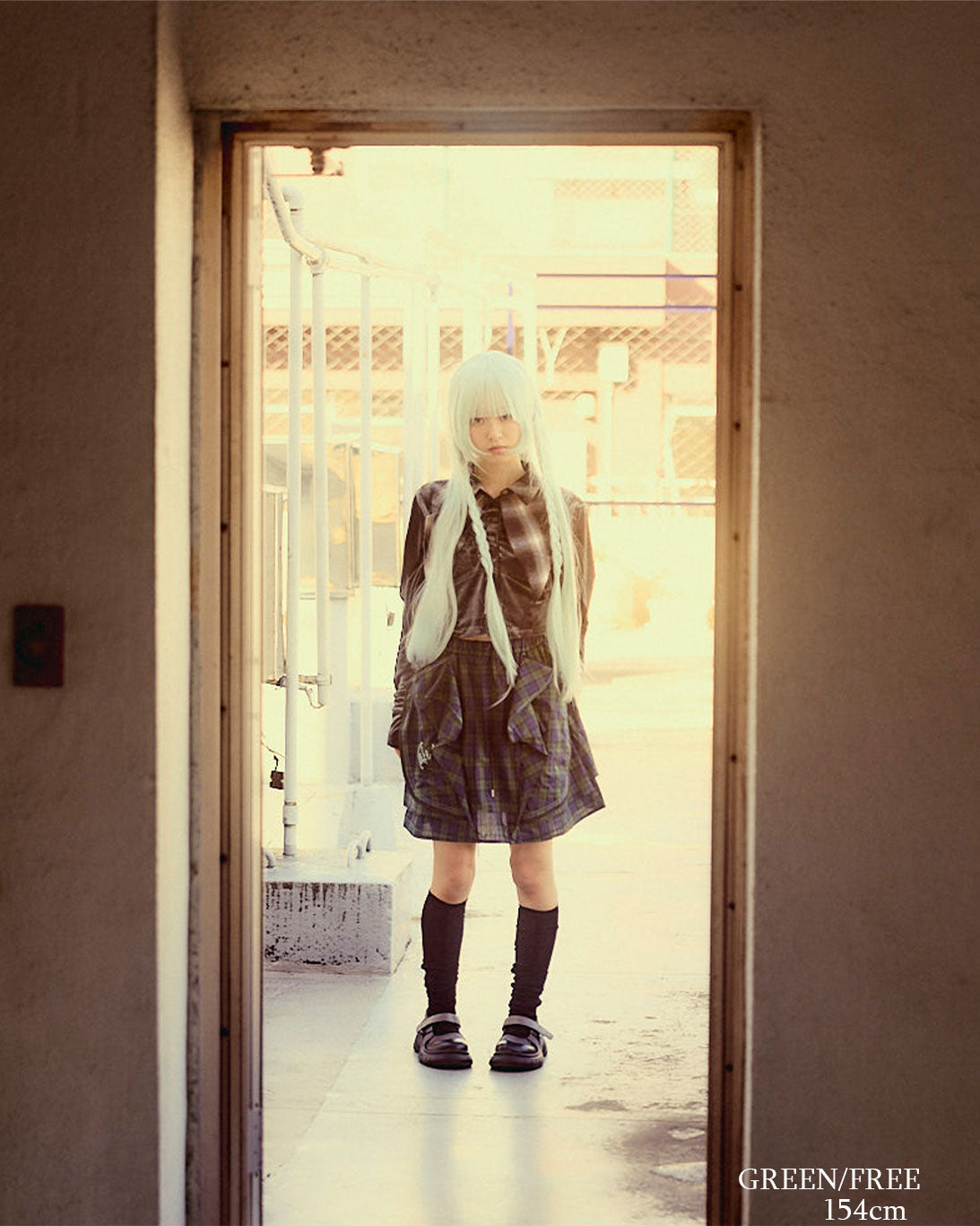 26AWPRE-ORBIT POCKETED CHECK SKIRT