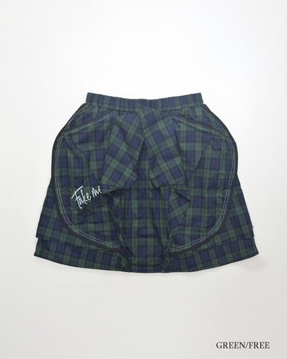 26AWPRE-ORBIT POCKETED CHECK SKIRT