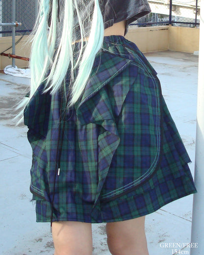 26AWPRE-ORBIT POCKETED CHECK SKIRT
