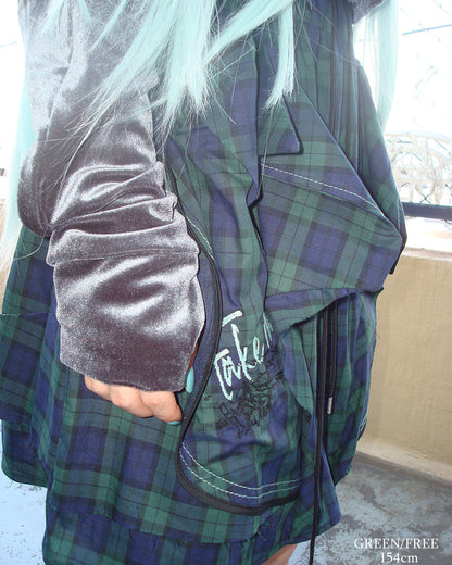 26AWPRE-ORBIT POCKETED CHECK SKIRT