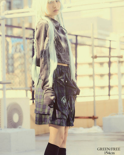 26AWPRE-ORBIT POCKETED CHECK SKIRT