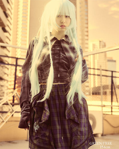 26AWPRE-ORBIT POCKETED CHECK SKIRT