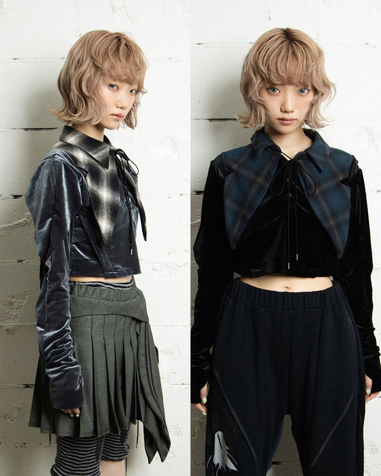 【前金30%】26AWPRE-SYMPHONIC COLLAR VELOUR TOP