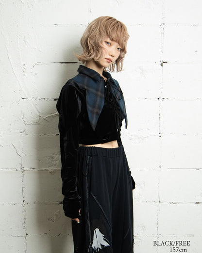 【前金30%】26AWPRE-SYMPHONIC COLLAR VELOUR TOP
