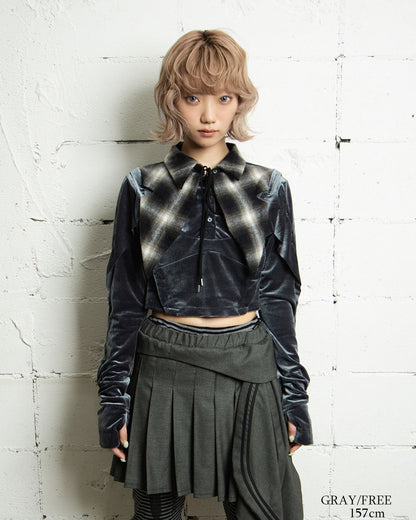 【前金30%】26AWPRE-SYMPHONIC COLLAR VELOUR TOP