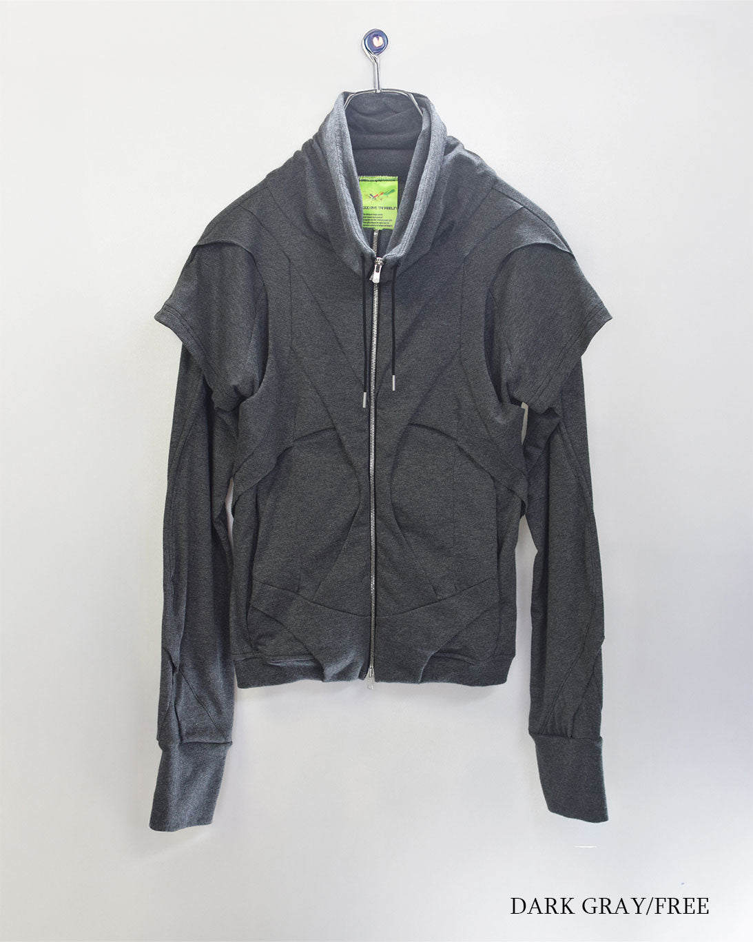 26AWPRE-VEIL NECK OVERLAY ZIP TOP