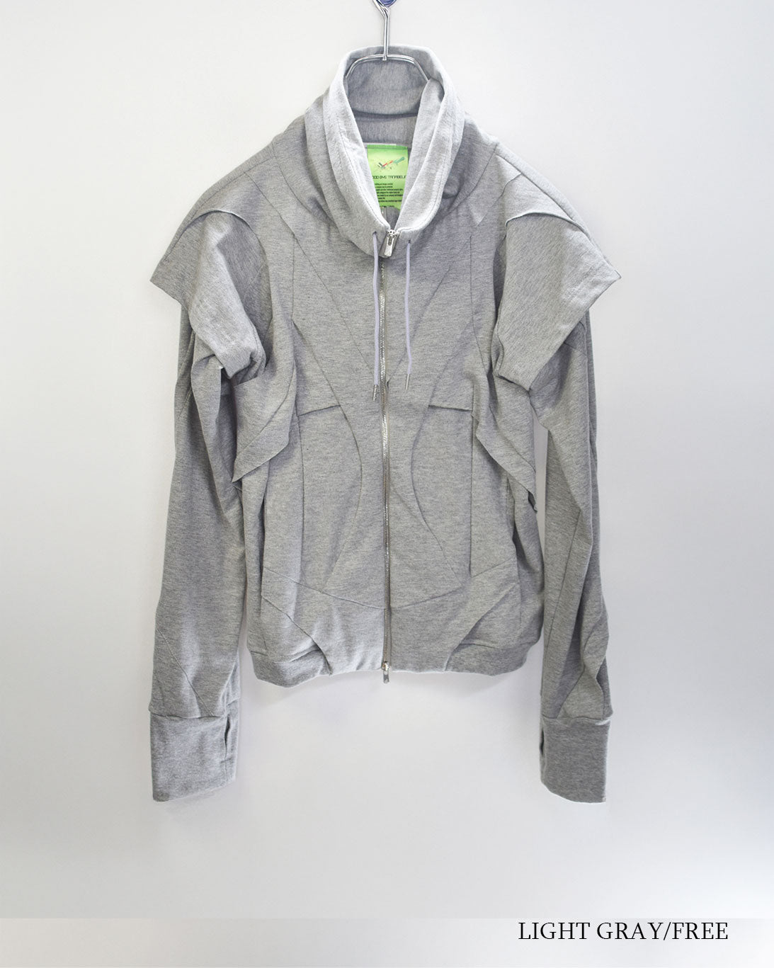 26AWPRE-VEIL NECK OVERLAY ZIP TOP