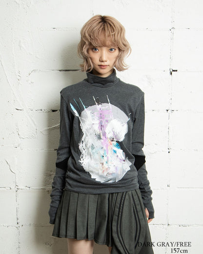 26AWPRE-GRAPHIC HIGH NECK TOP