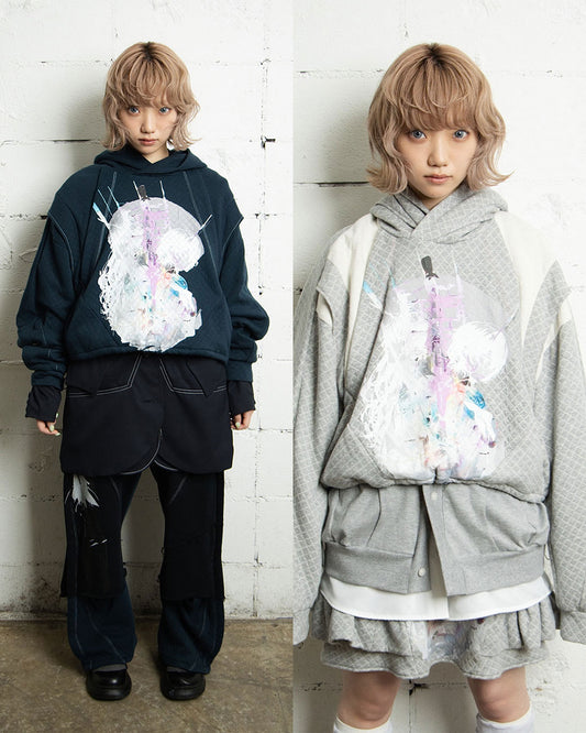 【前金30%】26AWPRE-GRAPHIC QUILTED CROSS HOODIE