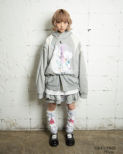 26AWPRE-GRAPHIC QUILTED CROSS HOODIE