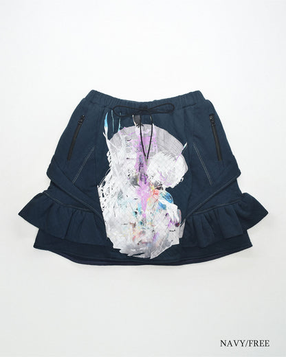 【前金30%】26AWPRE-GRAPHIC QUILTED RUFFLE SKIRT