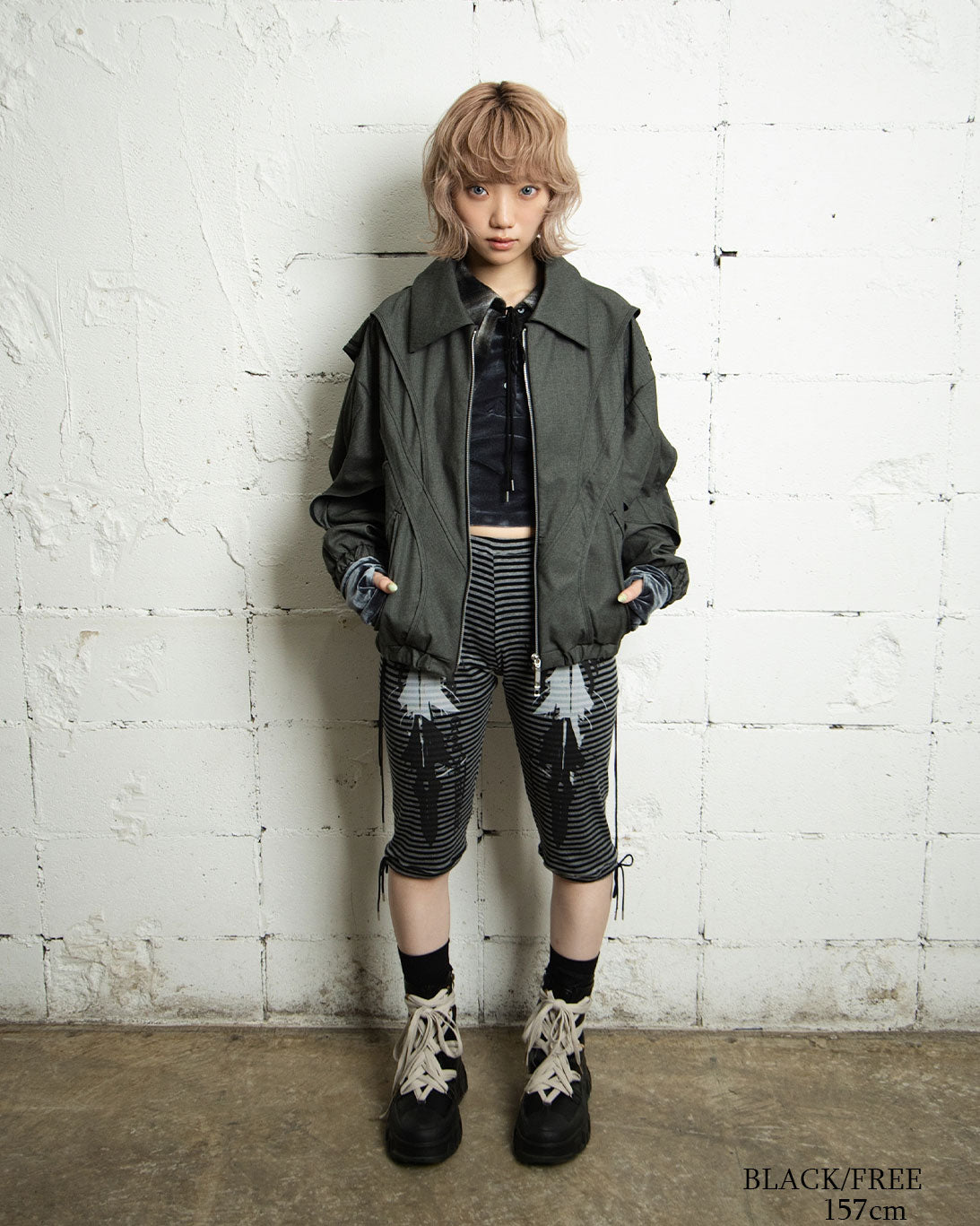 26AWPRE-GRAPHIC RIB CROPPED LEGGINGS