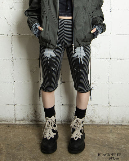 26AWPRE-GRAPHIC RIB CROPPED LEGGINGS