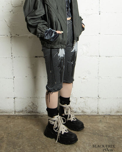 26AWPRE-GRAPHIC RIB CROPPED LEGGINGS