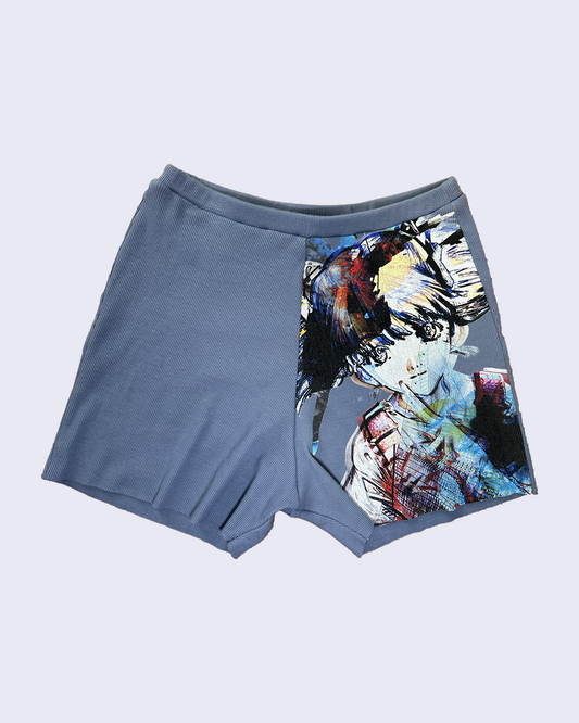 Graphic Hot Rib Pants-Gray-