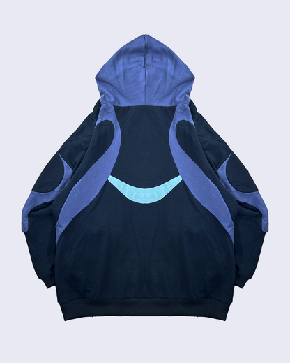 Flowing Sweat Hoodie-Black-