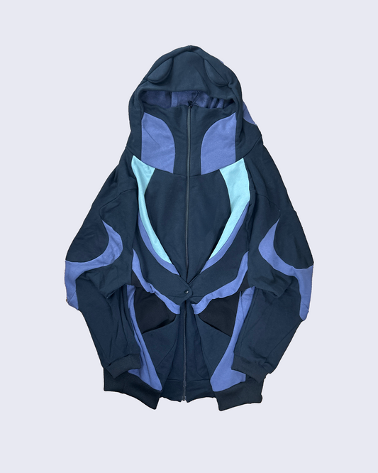 Flowing Sweat Hoodie-Black-