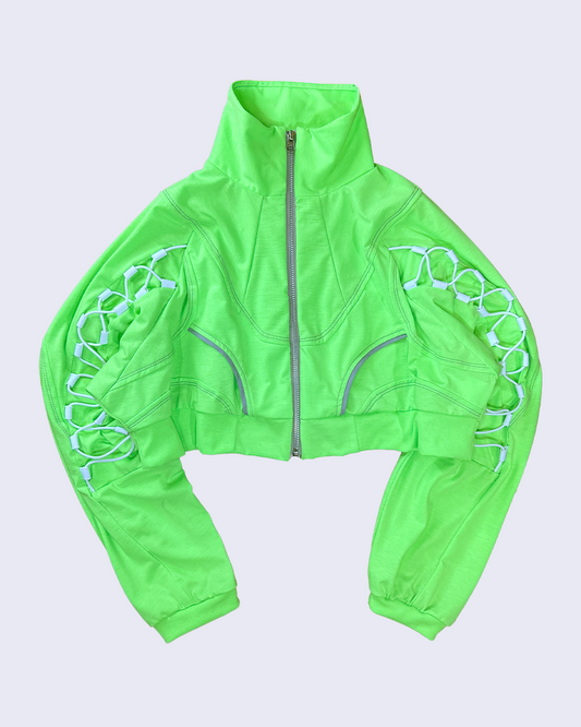 Magia Panel Short Blouson-Neon Green-