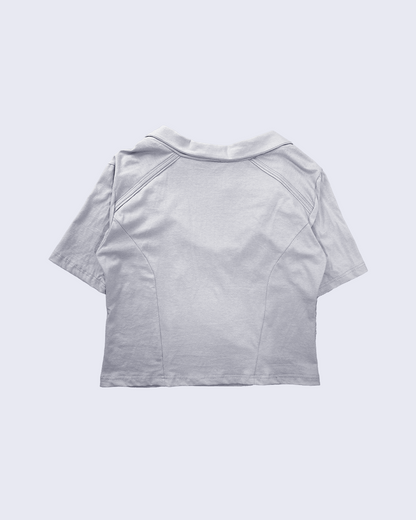Over Cowl Neck Top-Gray-