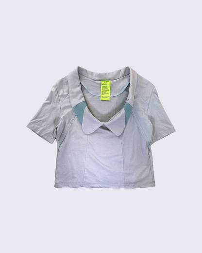 Over Cowl Neck Top-Gray-